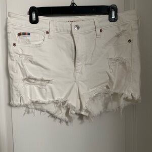 AE PRIDE NE(X)T LEVEL HIGH-WAISTED DENIM SHORTS
